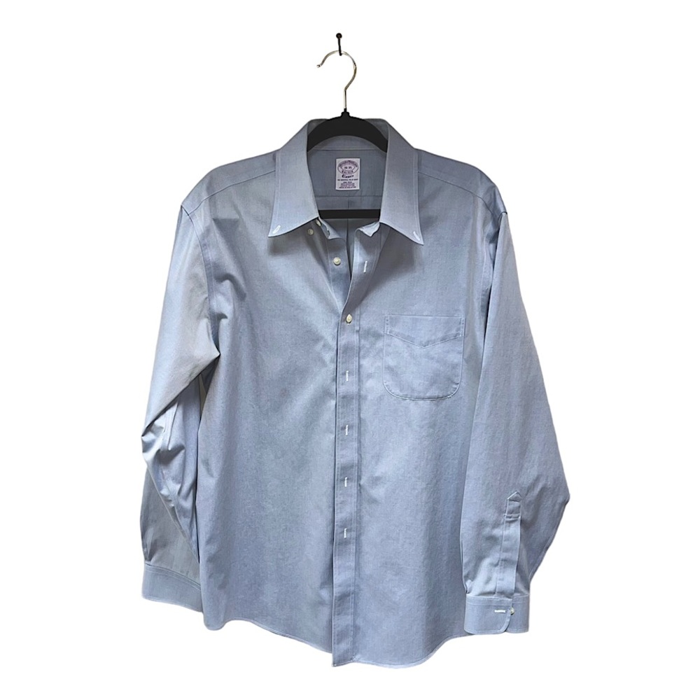 Brooks Brothers Blue Non-Iron Supima Cotton Classic Fit Dress Shirt Mens 16-35